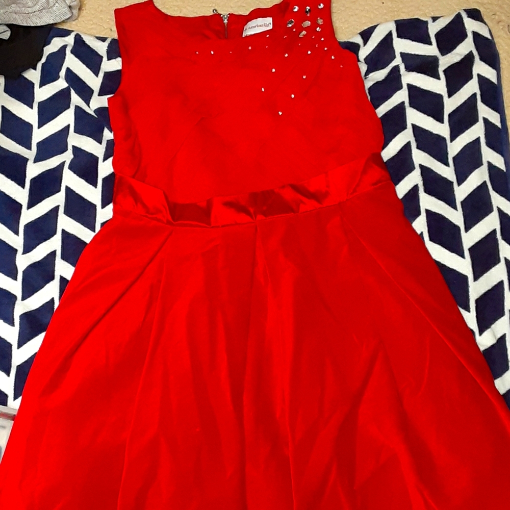 A red long dress